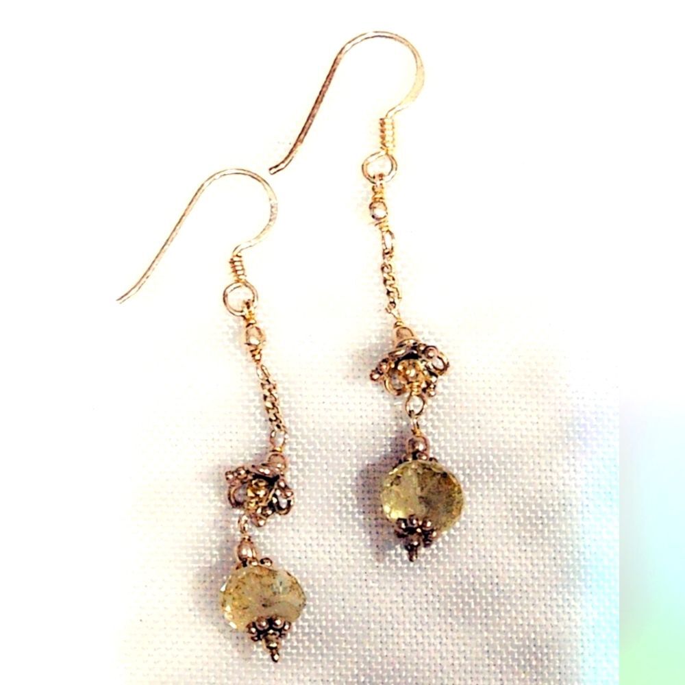 Sterling Silver Gemstone Dangle Earrings